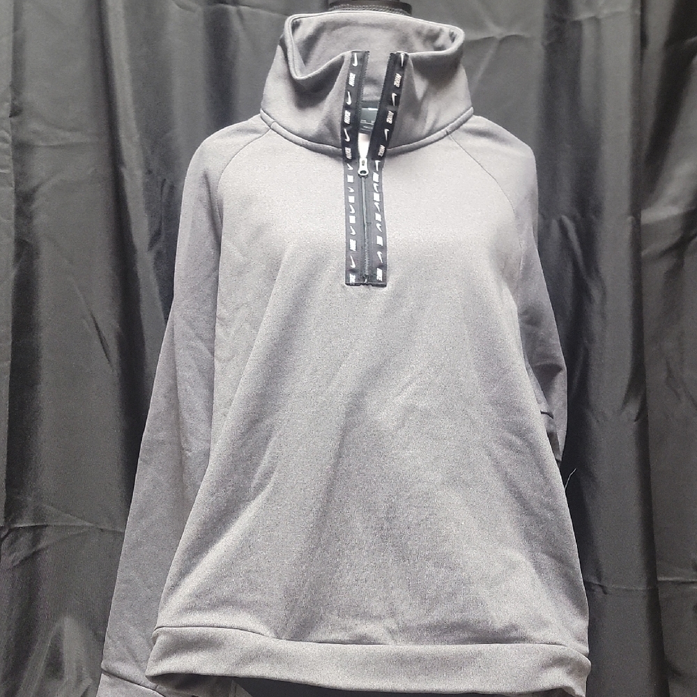 Nike Gray High-Neck Pullover Sweatshirt